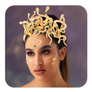 BARTOSI Medusa Headband Gold Snake Headbands Halloween Costume Headwear Hair Accessories for Women