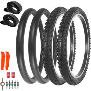 20x2.125/54-406 Kids Bike Tire, 20 Inch Foldable Bike Tire and Tube Set for Kids, Road, Commuter Bikes/Mountain Bike, Beach Cruiser - Road/Off Road Tread