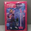 Guitar and Microphone Play Set for Girls,Karaoke Machine with Music&Light,Microphone Toys with Stand,Adjustable Height Guitar Toys for Kids,Toddlers,Child(Red)