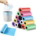 240 Counts Mini Trash Bags 0.5 Gallon Tiny Garbage Bags Small Pet Bags Strong Trash Bags Trash Can Liners for Car Kitchen Office Desktop Mini Trash Can Wastebasket Bin, 16 Rolls(Mixed Color)