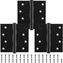 KOLET Ball Bearing Door Hinges, 4 x 4 Inches Door Hinges, Square Corner Heavy Duty Hinges, Commercial Grade Stainless Steel, Smooth and Non Removable Pin, Matte Black, 5 Pack