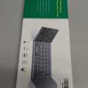 Samsers Multi-Device Foldable Bluetooth Keyboard with Touchpad, Rechargeable Dual-Mode(2.4G+BTx2) Wireless Keyboard with Holder, Portable Folding Keyboards for Android Windows iOS Mac OS - Silver