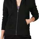 Amazon Essentials Women's Sherpa-Lined Fleece Full-Zip Hooded Jacket with Drawstring (Large, Black)