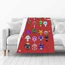 FINENESS SINCE 1988 Christmas Squad Blanket for Boys Gamer Cartoon Throw Blanket for Boys Birthday Gift Home Fleece Throw Blankets for Couch Bed Sofa Gamer Blanket 60''x50''