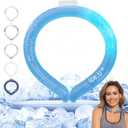 Auto-Freezing Ring  27C / 80F Neck Cooler for Hot Weather, Reusable Cooling Tube Wrap for Sports, Travel, Commuting, Office, and Outdoor Heat Relief (Medical Blue)