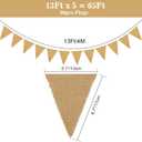 GCQQ 60 Pcs Blank Burlap Pennant Banner Flags 65FT Brown Fall Burlap Sign Banners Garland 5"x6.5" for Thanksgiving Holiday Wedding Baby Shower Birthday Party Pre-Strung DIY Customizable Banner