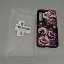 Compatible for Samsung Galaxy S23+ Plus Case with Card Holder Cute - Kawaii Design Military-Grade Drop Protection Rugged Wallet Cases for Women (Black Pink Roses Flowers)