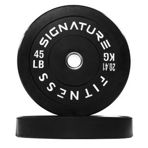Fitvids 2" Olympic Bumper Plate Weight Plates with Steel Hub, 45LB, Pair