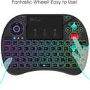 Rii X8 Mini Keyboard,2.4GHz Portable Wireless Keyboard with Touchpad Mouse,RGB Backlit,Rechargeable Battery for Android TV Box/Mac/PC/Nvidia Shield