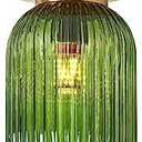 Qepeety Flush Mount Ceiling Light Glass Gold Chandelier Hallway Lighting Fixture Green Glass Lampshade Farmhouse Lighting Vintage Ceiling Lamp for Living Room Porch Bedroom