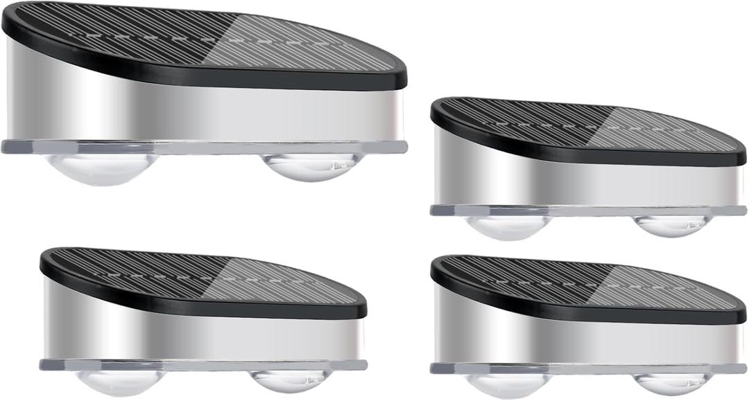 4 Pack Solar Fence Lights Outdoor Waterproof Stainless Steel Led Solar Lights Outdoor Post Deck Light 9 Modes RGB Color Changing Garden Step Light Solar Powered for Backyard Wall Patio