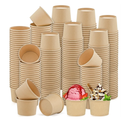 Ruisita 300 Packs Paper Ice Cream Cups 5 Ounce Disposable Soup Bowls Brown Dessert Bowls for Hot or Cold Food Party Supplies Treat Dessert Cups for Sundae Frozen Yogurt