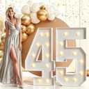 4FT Marquee Numbers 45 Light Up Sign for 45th Birthday Party Decor | Easy to Assemble, Brighter Warm Light for Indoor Outdoor Party Decor, Large 45 Light up Numbers, 47 Pcs Accessory Set