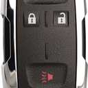 MechanMagic Key Fob Replacement Keyless Entry Remote Start Control Fits for GMC Sierra Chevrolet Silverado 1500 2500 3500 2014-2020 GMC Canyon Chevy Colorado 2015-2021 M3N32337100 Chrome Set of 1