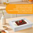 Aufind 6pcs Cake Boxes with Cake Board, 19x14x4.5 Inches White Bakery Boxes with Large Window for Quarter Sheet Cakes, Donuts, Cupcakes, Pastry & Pies
