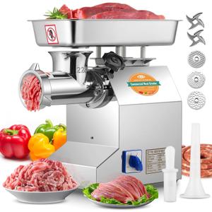 Newhai 1.5HP Commercial Meat Grinder #22 Heavy Duty Meat Grinding Machine 1100W Meat Mincer with 3/6/8mm Grinding Plates 110V US for Beef Pork Chicken Soft Bone