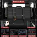 DISUTOGO Seat Covers Fit for Jeep Grand Cherokee L 2021-2024 2025 Full Set 6 Seats Waterproof Faux Leather Custom Automotive Car Seat Covers Protector (6 Seats,Black)
