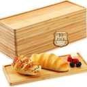 Bokon 10 Pcs Rectangle Wood Bamboo Tray Bamboo Serving Tray Wooden Serving Platter for Bathroom Counter Platter for Food Dinner Kitchen(Rounded Edges)
