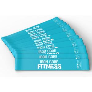 Latex Mini Resistance Bands Sets for Trainers, Bootcamp, Gym for Men and Women in Fun Colors - Ebook, Videos and Workout Chart Included by Iron Core Fitness (#3 Aqua Turquoise, 10 x Medium)