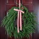 Pink Velvet Ribbon 1'' 50 Yards Velvet Fabric Vintage Ribbon for Christmas Tree, Gift Wrapping, Flower Bouquet, Wreath Decorations, Bow Making (Pink, 1"-50 Yard)