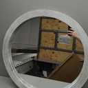ULIKE Round Mirror for Bathroom 24x 24 Inch, Farmhouse Rustic Wood Frame Wall Mirror, White Vanity Circle Mirror for Bedroom Living Room Entryway Decor