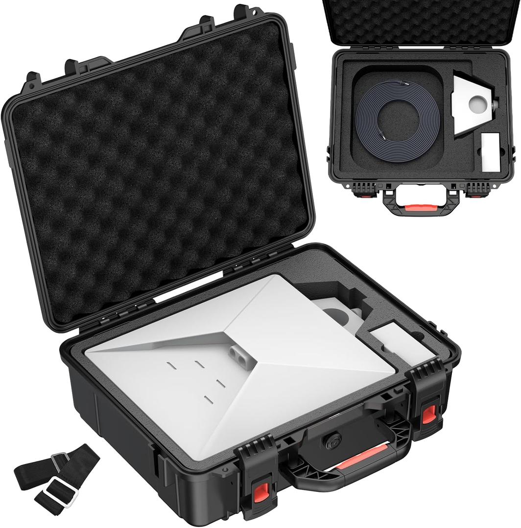 Starlink Mini Case, Waterproof Hard case Fits Star Link Mini Dish, Portable Shoulder Dual Carry Options with Precision Cut Foam For Starlink Accessories,Ideal for Travel and Camping, Medium a