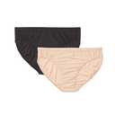 ExOfficio Women's Give-N-Go 2.0 Bikini Brief 2-Pack, Breathable and Durable, Easy Clean Travel Underwear, Black/Buff, Large 12-14