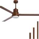 60" Ceiling Fans with Lights, 3 ABS Fan Blades,60-Inch Classical Style Fan with Remote Control, Noiseless Reversible DC Motor for Patio Bedroom Living Room,  Brown