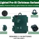 9FT Flocked Christmas Garland with 100 Lights for Mantle - Prelit Christmas Garland Lighted Xmas Garland Pine Cone Berry Cebar Garland Lights with Timer Outdoor Indoor Decorations