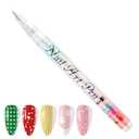 1 PCS White Nail Art Polish Pens, Kalolary 0.5mm Nail Art Markers Nail Point Graffiti Dotting Pen Drawing Painting Liner Brush for DIY Nail Art Beauty Adorn Manicure Tools