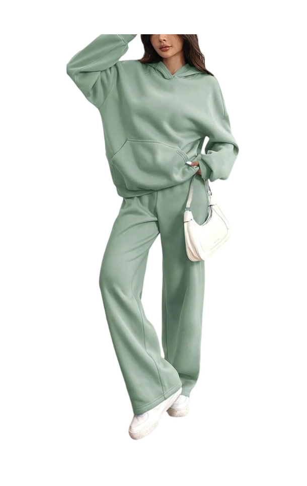 Track Suits for Women Set 2 Piece Sweatsuit Oversized Hoodie and Sweatpants Set Workout Fall Winter Tracksuits, Small, Lake 