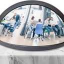 Skywin Half Concave Mirror Cubicle Decorations 8.724.4 in, Multipurpose Cubicle Mirror, Desk Mirror to See Behind You, Aesthetic Office Cubicle Accessories, Office Cubicle Decor Organizer (Black)