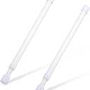 2 Pcs Small Tension Rod 12-20 inch Spring Rod, Tension Rod Spring Tension Rod, Small Tension Curtain Rod, Short Thin Tension Rods, Mini Tension Rods for Closet, Cabinets, Cupboard, Drawers, White