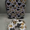 Kid's Luggage Set 2 Piece Suitcase Set Hardside Luggage with Spinner Wheels Girls Carry on Toddler Travel Rolling Suitcase with Neck Pillow Airline Approved (Brown Love)