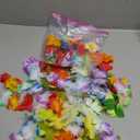 Fortuning's JDS 3 Sets Girl's Elastic Hawaiian Hula Dance Grass Skirt with Flower Costume Set for Luau Tropical Beach Party (Pink Purple Blue + Pink)