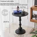 2 Set Pedestal Metal Round Side Table, Black Sofa Table, Small TV Tray Table for The Sofa in The Living Room and Bedroom, Bed, Chair, Mini Coffee Table, Headboard Table, 13.77 (W)*20.47 (H)