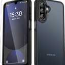 For Samsung Galaxy A17 5G Case, Matte Phone Case with 1 Screen Protector, Frosted Translucent Back, Slim Shockproof Protective Cover, Black