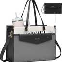 LOVEVOOK Laptop Bag for Women, 15.6'' Laptop Tote Purse 2-in-1 Professional Work Bag Business Briefcase with Clutch Purse, Waterproof Leather Computer Handbag for Teacher Office Travel