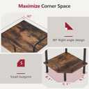 Tajsoon Corner Shelf Stand, 3 Tier Industrial Corner Shelves, Multipurpose Standing Display Shelf, Corner Shelving Unit for Bedroom, Living Room, Office, Kitchen, Rustic Brown