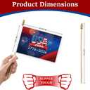 10 Pack 250th Anniversary Hand Held Flags - 5x8 Inch | Small Wooden Stick Flag for Events and Celebrations