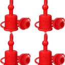 3/8" ISO5675 Hydraulic Quick Coupler Dust Cap and Plug, 4 Sets Rubber Plug Covers for ISO 5675 3/8" Body + 3/8" NPT Thread Ball& Poppet Pioneer Style Hydraulic Quick Tractor Coupler