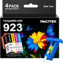 923 Ink Cartridges for HP Printers No Chip Replacement for HP 923XL Ink Cartridges Combo Pack Work with OfficeJet Pro 8125e 8130e 8135e 8139e 8120e 8138e(1BK/1C/1M/1Y,4-Pack)