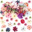 Geosar 120 Pcs Small Flowers for Crafts Spring Mini Faux Flowers Artificial Silk Fabric Floral Daisy Peony Floral Decorations DIY Wreath Accessories for Wedding Home Decor(Multicolor,Classic Style) (Multi Color)
