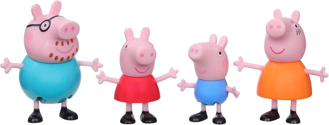 Peppa Pig Peppa's Adventures Peppa's Family Figure 4-Pack Toy, 4 Peppa Pig Family Figures in Iconic Outfits, Ages 3 and up