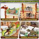 Dinosaur Playground Toy Set 215PCS 18 Realistic Dinosaurs, Build Your Own Dinosaur Park, Interactive Play with Openable Cage & Battle Station, for Boys & Girls, Enhance Kids Creativity