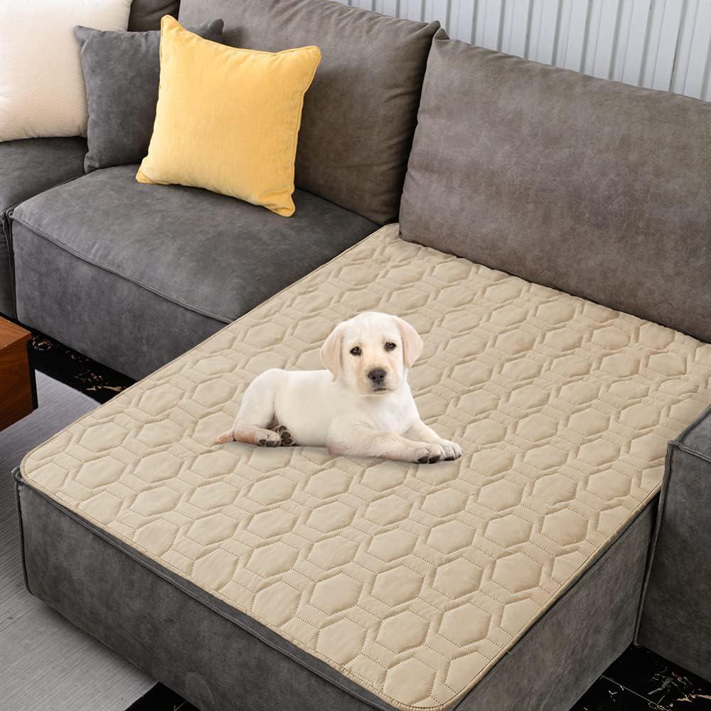 Waterproof and Non-Slip Dog Bed Cover and Pet Blanket Sofa Pet Bed Mat car Incontinence Mattress Protectors Furniture Couch Cover for Most Cats Dogs, Pets40x50-Beige (40x50Inch (Pack of 1))