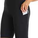 Oalka Women's Short Yoga Side Pockets High Waist Workout Running Shorts M