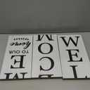 Vertical Wood Welcome Sign for Front Porch Vertical Decorative Sign Front Door Outdoor Indoor Welcome Sign 47.2x7.8 Inch Large Farmhouse Style(White)