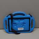 LTROP Kids Case for iPad 9th/8th/7th Generation 10.2 Inch with Shoulder Strap, Shockproof Lightweight Handle Stand Child Bumper Case, Blue