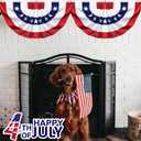4 Pack 250th Anniversary USA Pleated Half Fan Bunting Flags, 1.5 x 3 Feet Bunting Flags Outdoor Memorial Day Fourth of July Independence Day 4th of July Decorations